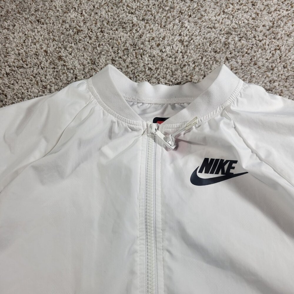 Nike Sportswear Jacket Womens Large White Hypermesh Bomber Full Zip - Picture 3 of 8